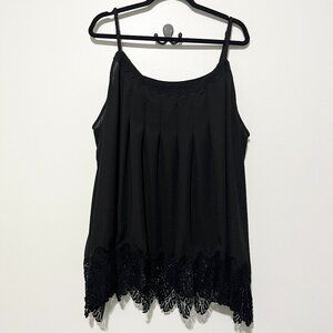 Glamour Lane Bryant Womens Lace Trim Cami 26 Whimsigoth Dark Coquette Witchy